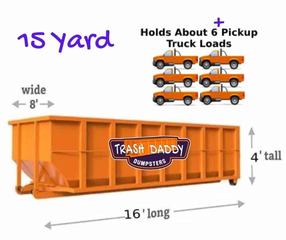 15 yard dumpster dimensions