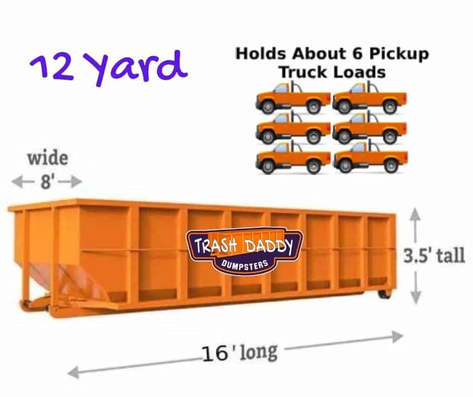 12 yard dumpster dimensions