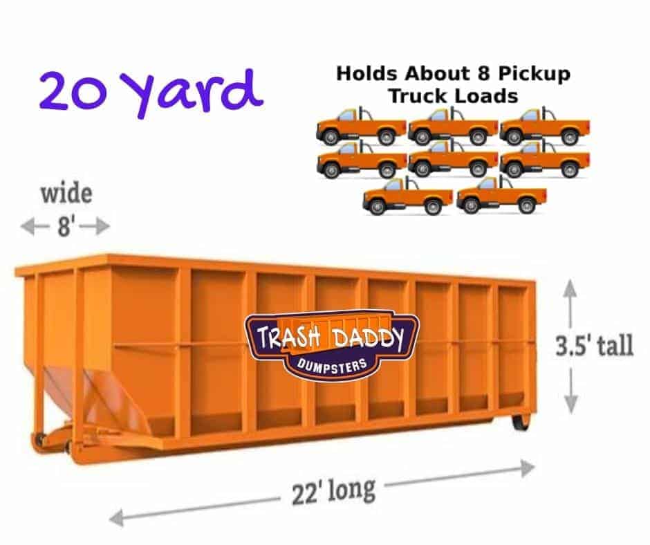 20 yard dumpster dimensions