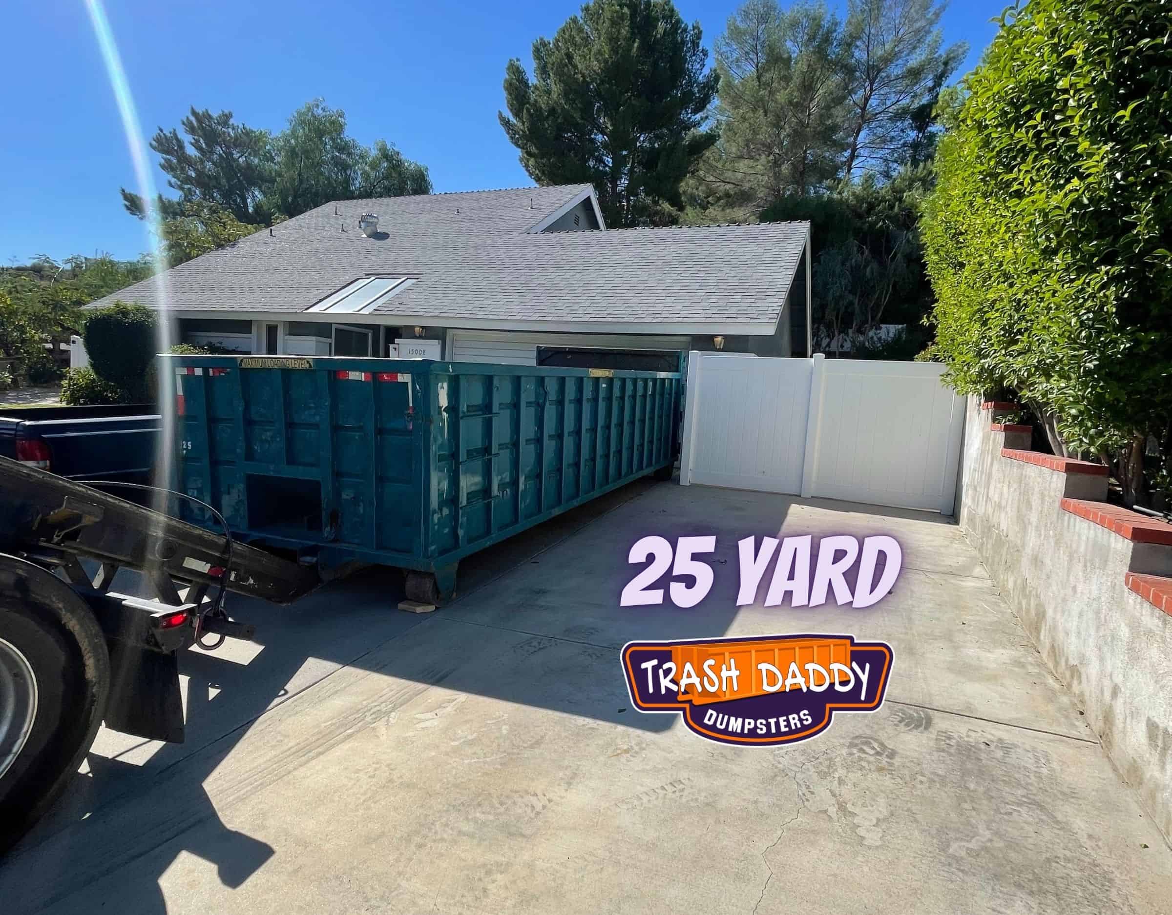 25 yard dumpster rental in driveway